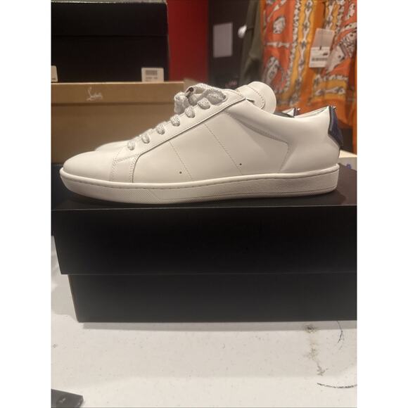 Saint Laurent Metallic Lips Patch Court Classic Sneakers Size 43 Men’s